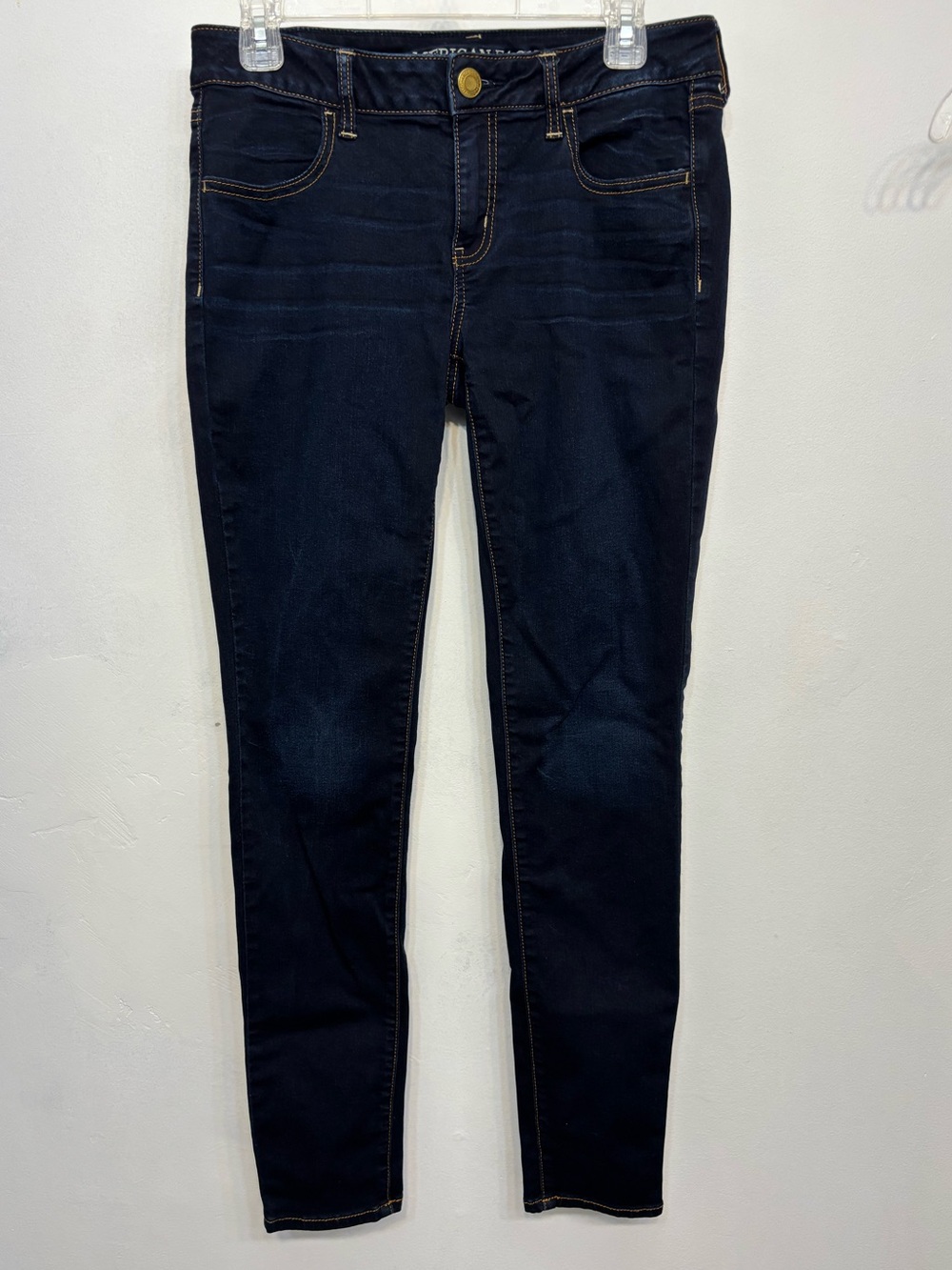 American Eagle Outfitters Dark Wash Super Stretch Jeggings Womens Size 10 Long